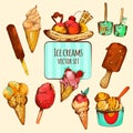 Ice Cream Sketch Colored Royalty Free Stock Photo