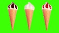 Ice Cream slowly rotating on a green background
