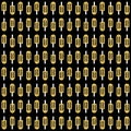 Ice cream sorbet shiny golden pattern on black background, seamless pattern shimmer sparkling background