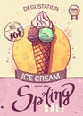 Ice cream spring sale degustation. Special offer