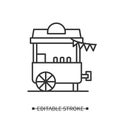 Ice cream stall icon simple vector illustration