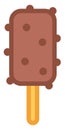 Ice cream on stick with chocolate chip, icon Royalty Free Stock Photo