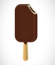 Ice cream on a stick with chocolate glaze. Royalty Free Stock Photo