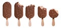 Ice cream on stick in chocolate glaze Royalty Free Stock Photo