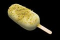 Ice cream on stick covered with white chocolate s. Isolat Royalty Free Stock Photo