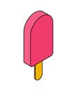 Ice cream on stick. Eskimo Cold sweetness dessert. cartoon vector