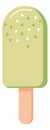 Ice cream stick icon. Pistachio flavor sweet