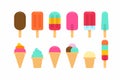 Ice cream on a stickColorful Different ice cream icon