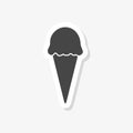 Ice cream sticker, simple vector icon