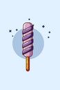 Ice cream sticks cartoon illustration