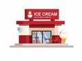 Ice Cream Store building flat style illustration vector
