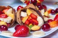 Ice cream strawberry with fruits