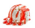 Ice cream with strawberry sauce Royalty Free Stock Photo