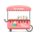 Ice cream street food cart. Colorful vector image Royalty Free Stock Photo