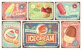 Ice cream and summer desserts vintage tin signs