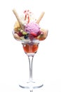 Ice cream sundae with fruits Royalty Free Stock Photo