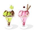 Ice cream sundae set, illustration