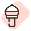 Ice cream in sweet cone, icon