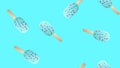 Ice cream sweet, milk, popsicle with sugar sprinkles on a turquoise background, vector illustration, pattern. a delicious dessert Royalty Free Stock Photo