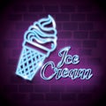 Ice cream sweet neon label