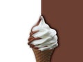 Ice cream swirl fresh in summer holidyas chocolate and cream