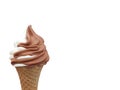 Ice cream swirl fresh in summer holidyas chocolate and cream