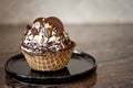 Ice Cream swirled in Waffle Bowl