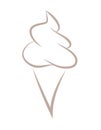 ice cream symbol - icon soft serve ice cream in a cone, vector illustration Royalty Free Stock Photo