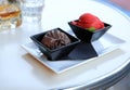 Ice cream on the table in Paris restaurant