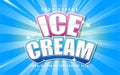 Ice cream text effect cartoon style Royalty Free Stock Photo