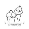 Ice cream to go linear icon