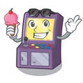 With ice cream toy arcade machine in cartoon drawer