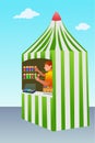 Ice cream trade tent flat vector illustration