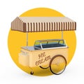Ice Cream Tray Cart Trolley. 3d Rendering
