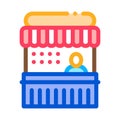 Ice cream tray icon vector outline illustration