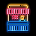 ice cream tray neon glow icon illustration
