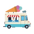 Ice cream truck and man Royalty Free Stock Photo