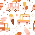 Ice cream truck seamless pattern