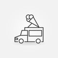 Ice cream truck vector icon in thin line style Royalty Free Stock Photo