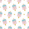 Ice cream unicorn seamless pattern, vector illustration Royalty Free Stock Photo