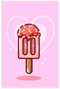 Ice cream in valentine day cartoon illustration