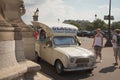 Ice cream van on the bridge of Alexander the Third in Paris