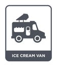 ice cream van icon in trendy design style. ice cream van icon isolated on white background. ice cream van vector icon simple and Royalty Free Stock Photo