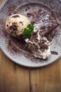 Ice cream Vanilla chocolate pie whippin creamy tasty dessert on Royalty Free Stock Photo