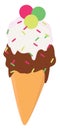 Ice cream vanilla, illustration, vector