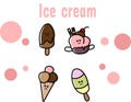 Ice cream. Various kinds of ice cream with many flavor