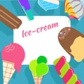 Ice cream vector banner.