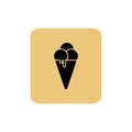 Ice cream vector icon in brown background Royalty Free Stock Photo