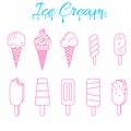 Ice cream vector illusrtation set.