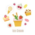 Vector ice cream infographic summer food design elements